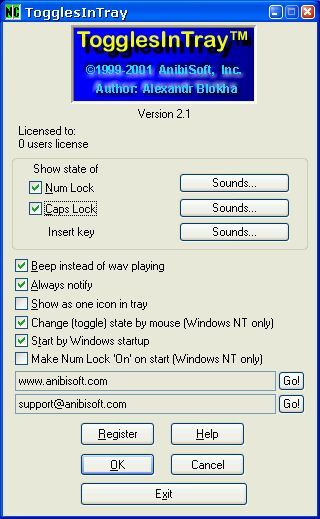 TogglesInTray Screenshot